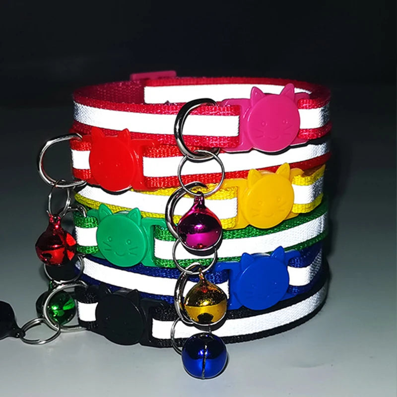 Collar Reflectante para Gatos con Grabado Personalizado Gratuito – Nailon Ajustable