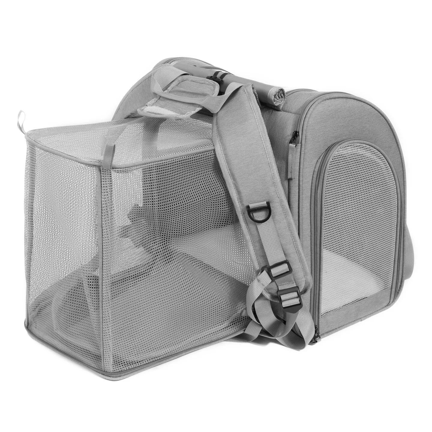 Mochila Expandible para Mascotas – Transporte Cómodo para Gatos y Perros Pequeños