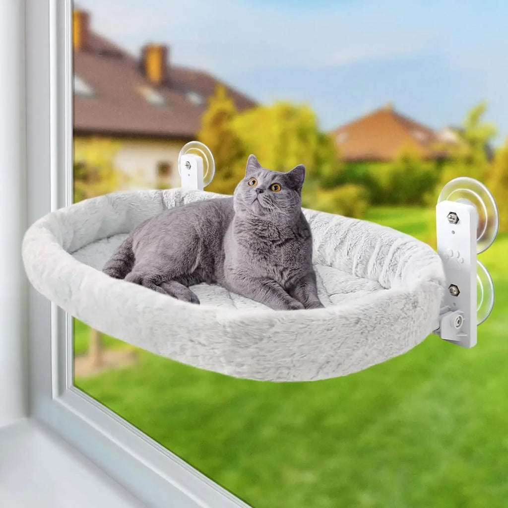 Hamaca de Invierno para Gatos en Ventana – Colgante con Ventosa para Tomar el Sol en Balcón