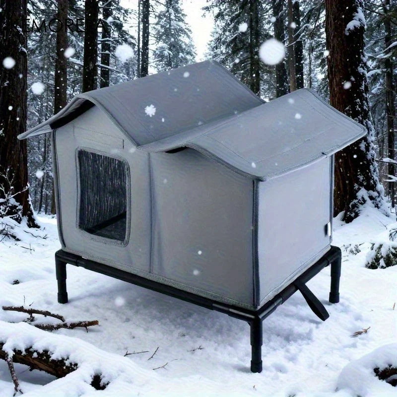 Refugio de Invierno para Gatos KEMORELA – Cálido con Estante, Tela Oxford Resistente al Viento