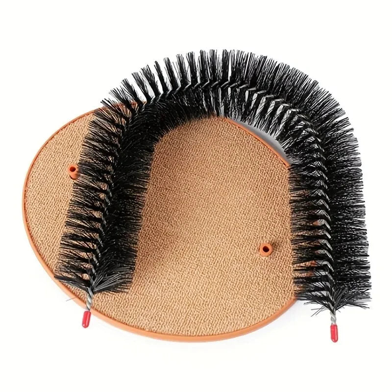 Arco de Juguete para Gatos con Cepillo de Masaje – Rascador Interactivo de Auto-aseo