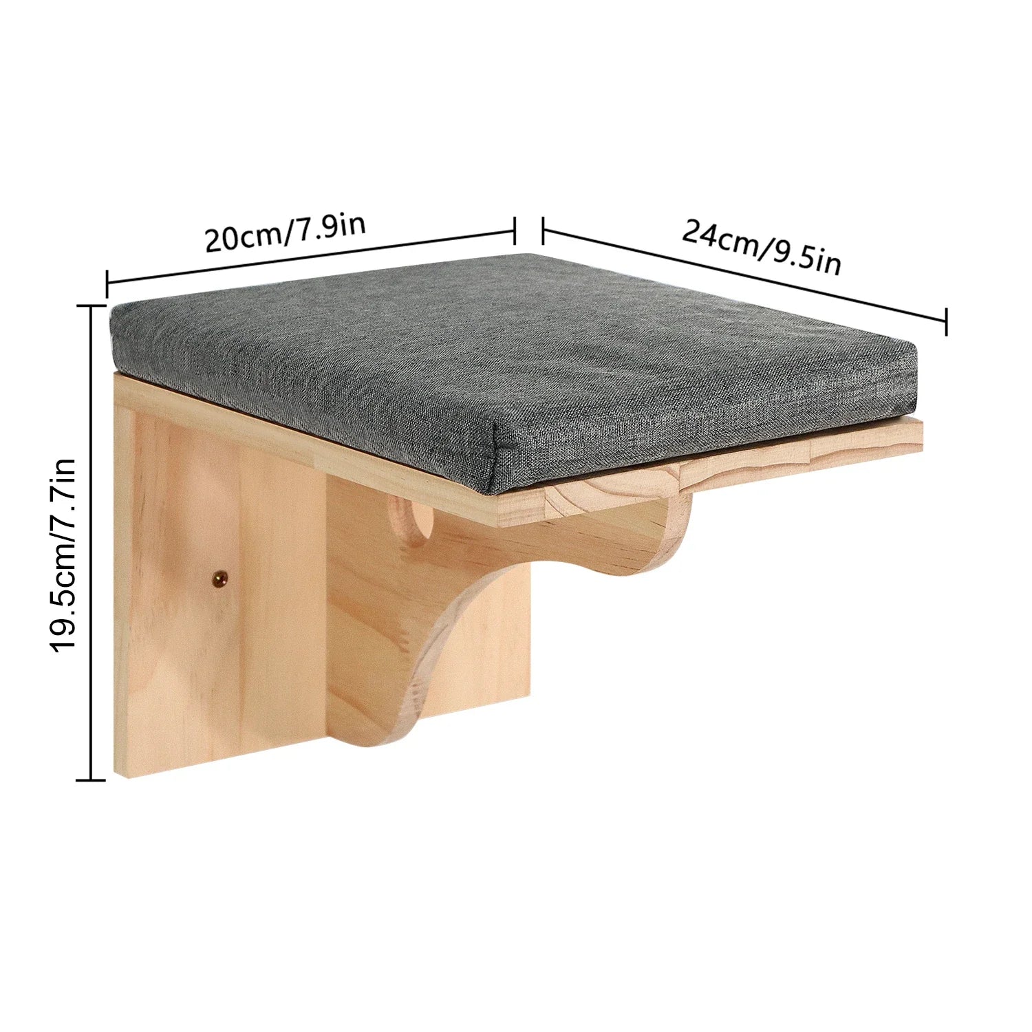 Árbol para Gatos de Pared – Estantes de Madera con Rascador, Hamaca y Escalera Flotante