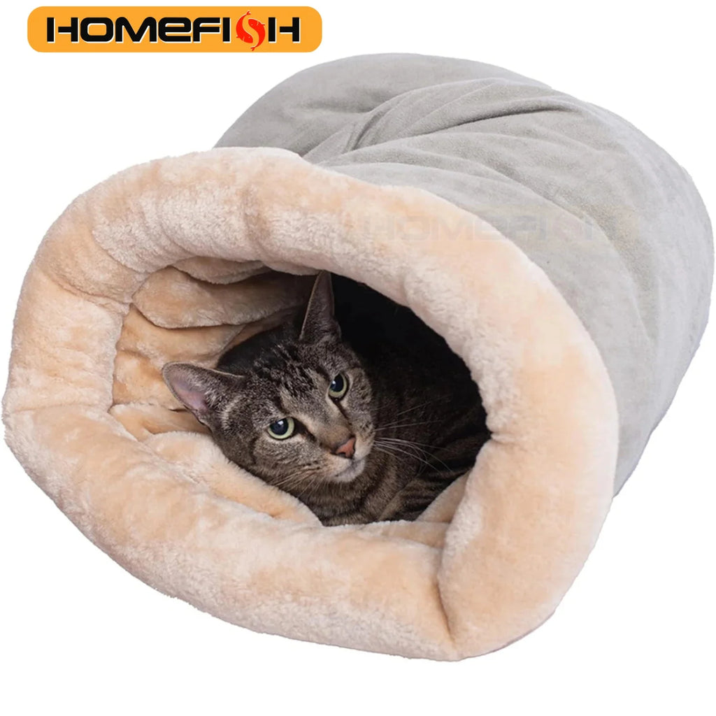 Saco de Dormir Semicerrado para Gatos – Nido Cálido Desmontable y Lavable