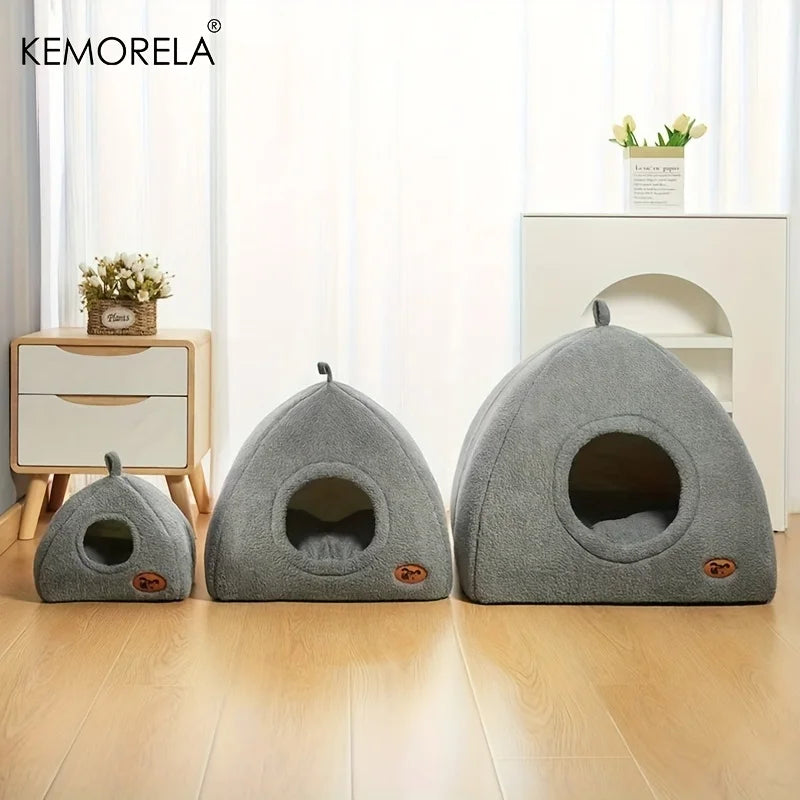 Cama 2 en 1 para Gatos – Tienda de Campaña con Cojín Suave, Desmontable y Lavable