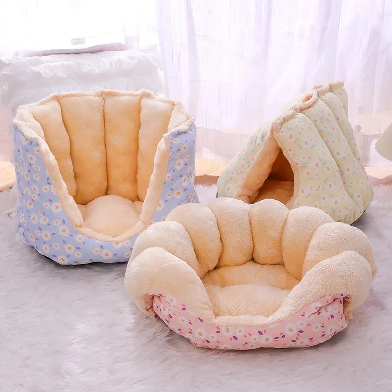 Nido Cálido para Gatos – Cama de Felpa Suave para Mascotas Pequeñas