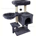 Torre para Gatos con Cama y Rascadores de Sisal – Diseño Minimalista Gris Oscuro