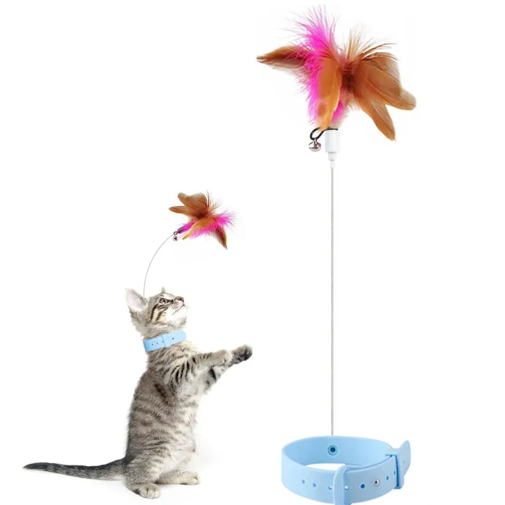 Collar con Juguete de Plumas para Gatos – Entretenimiento Interactivo para Juego Solo