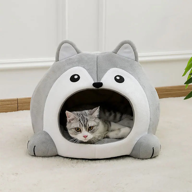 Cama Suave para Gatos – Cesta Cueva de Felpa, Cojín Lavable para Gatitos y Perros Pequeños
