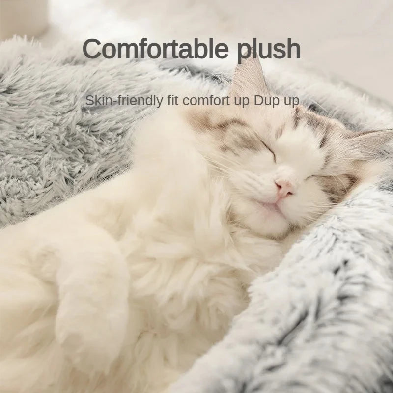 Cama de Invierno 2 en 1 para Gatos – Felpa Gruesa Reversible, Nido Cálido y Cojín Suave
