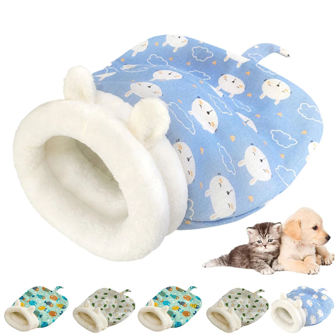 Saco de Dormir de Felpa para Gatos y Perros – Nido Suave Portátil para Mascotas de Interior