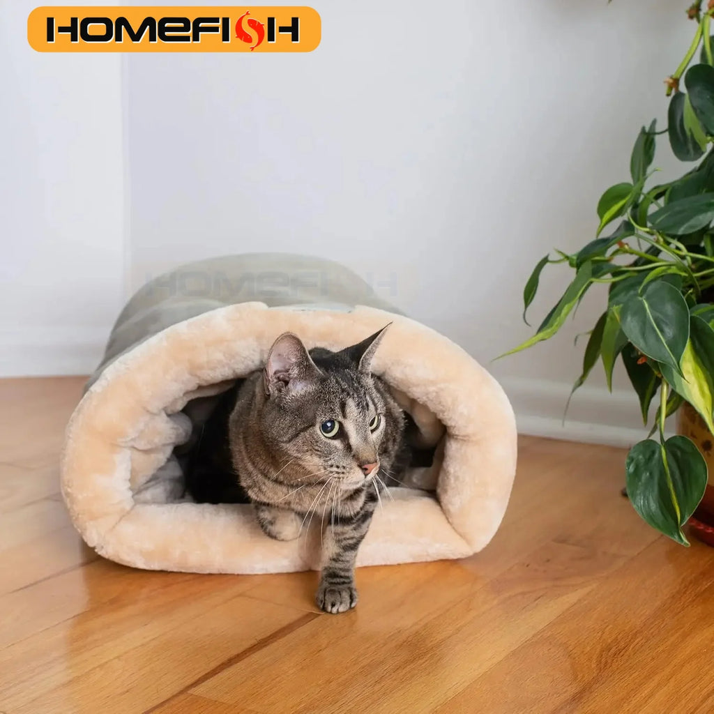 Saco de Dormir Semicerrado para Gatos – Nido Cálido Desmontable y Lavable