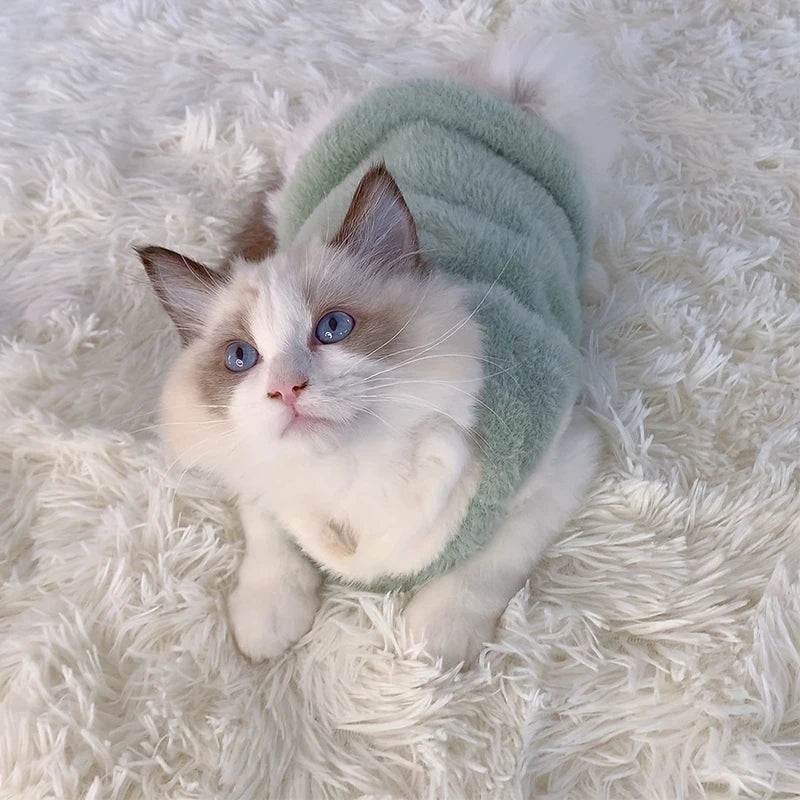 Chaleco de Punto para Gatos y Perros Pequeños – Ropa Abrigada de Otoño e Invierno