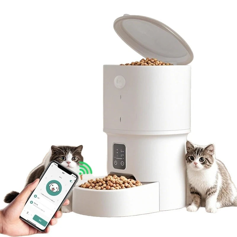 Comedero Automático para Mascotas con Cámara HD – 4 Litros, App, Temporizador y Cuenco de Acero
