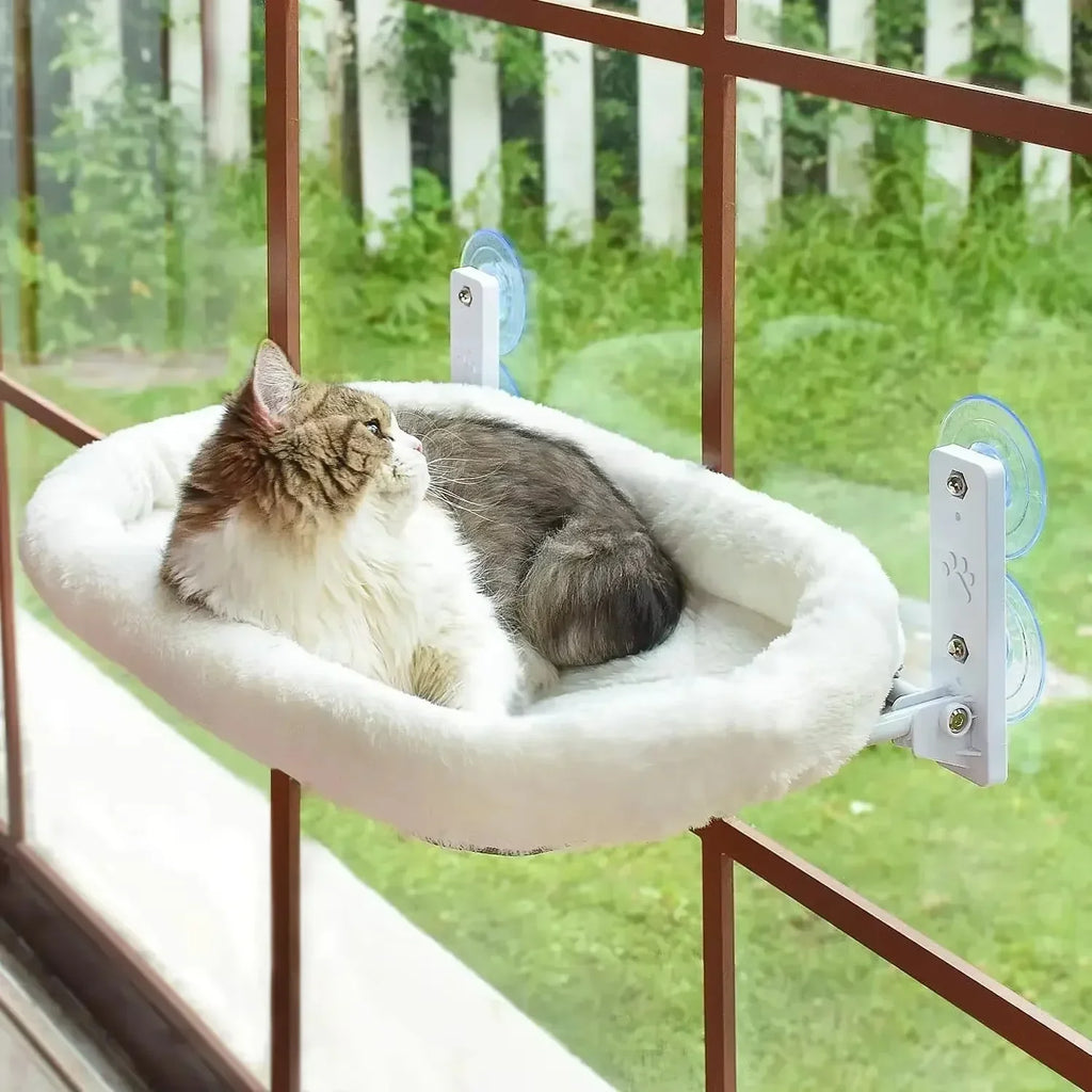 Hamaca de Invierno para Gatos en Ventana – Colgante con Ventosa para Tomar el Sol en Balcón