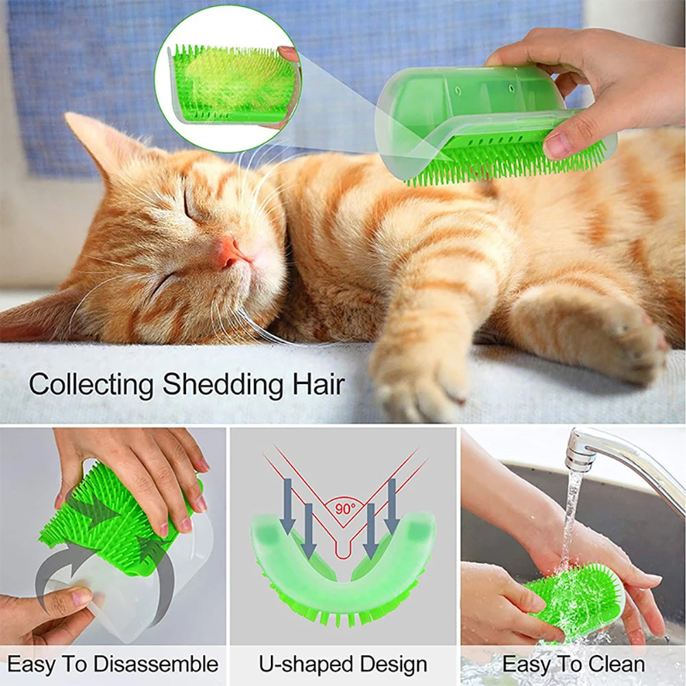 Cepillo Rascador y Masajeador para Gatos – Peine Eliminador de Pelo en 10 Colores