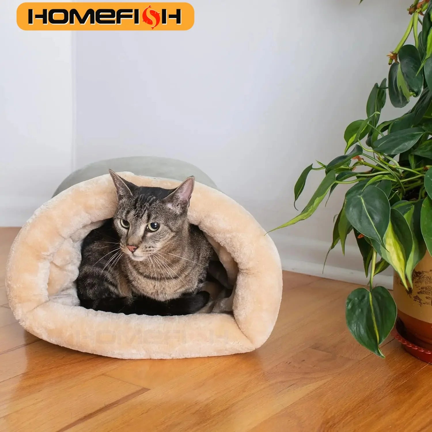 Saco de Dormir Semicerrado para Gatos – Nido Cálido Desmontable y Lavable