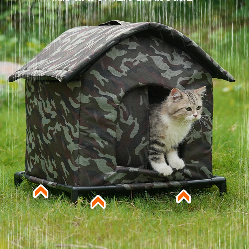 Caseta Impermeable para Gatos Callejeros – Plegable para Exteriores, Fresca en Verano