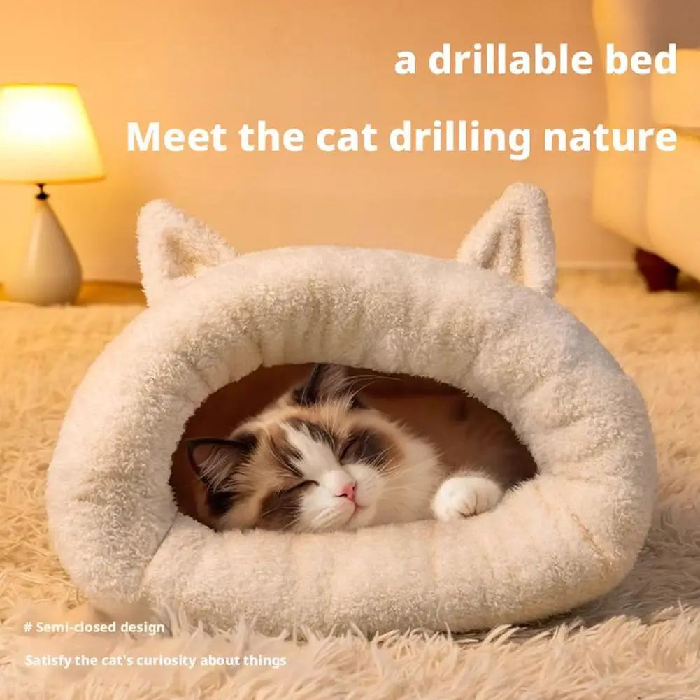 Saco de Dormir de Felpa para Gatos y Perros – Nido Suave Portátil para Mascotas de Interior