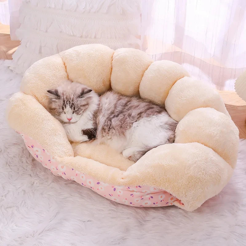Nido Cálido para Gatos – Cama de Felpa Suave para Mascotas Pequeñas