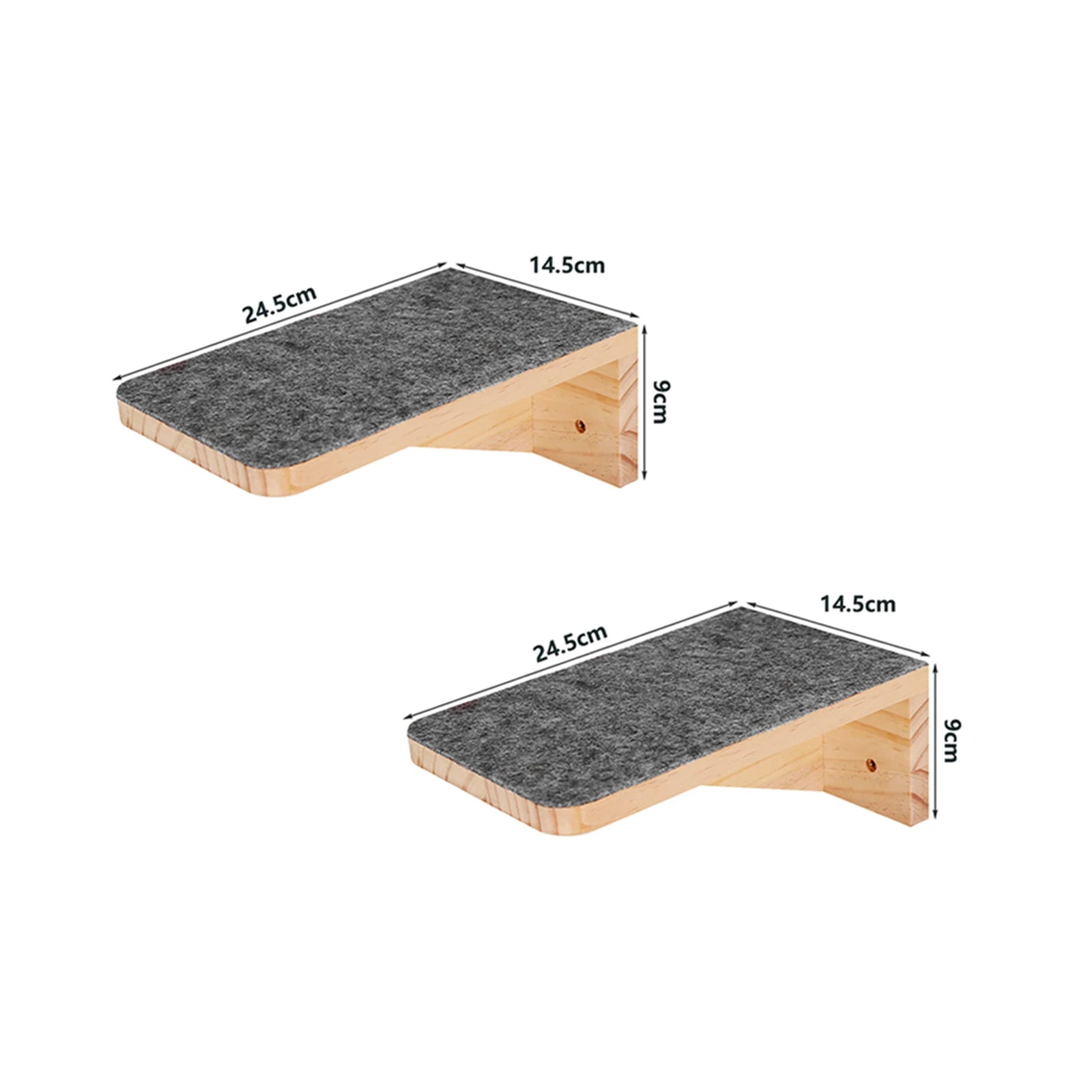 Árbol para Gatos de Pared – Estantes de Madera con Rascador, Hamaca y Escalera Flotante