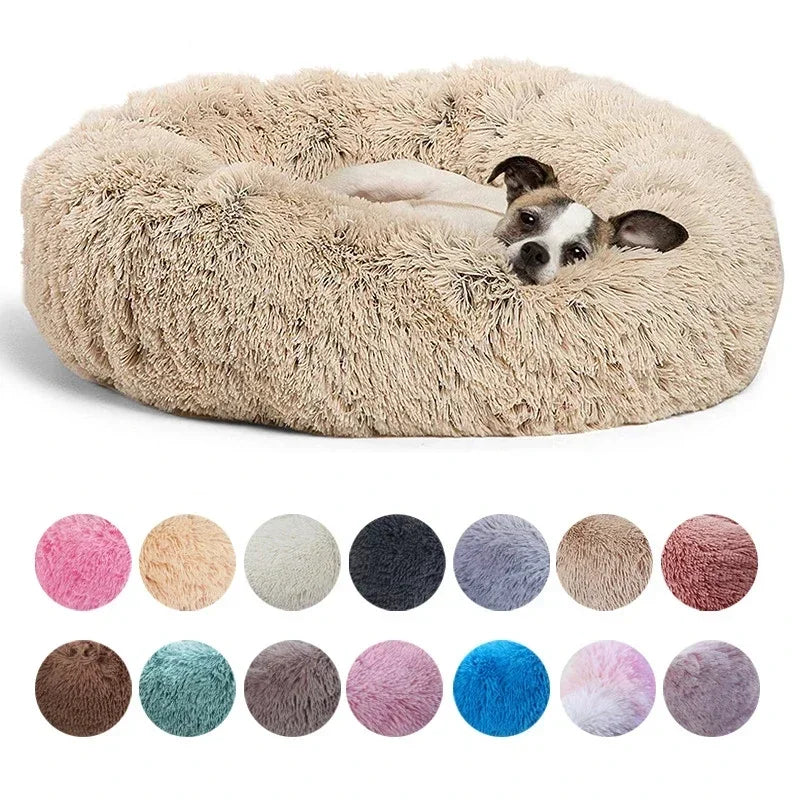 Cama Redonda de Felpa para Mascotas – 6 Tallas para Gatos y Perros de Todos los Tamaños