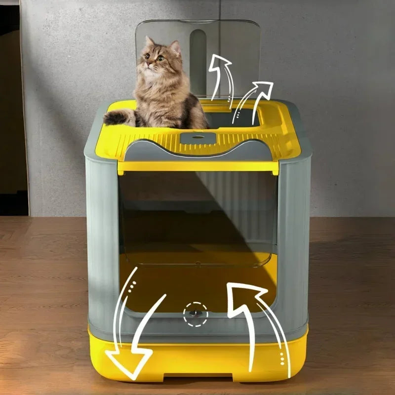 Arenero para Gatos con Esterilización UV – Totalmente Cerrado, Cajón Extraíble y Antiolor
