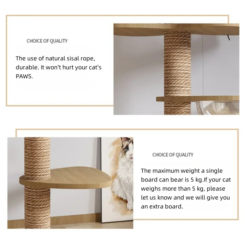 Torre para Gatos del Suelo al Techo – Multinivel Ajustable con Rascador y Hamaca