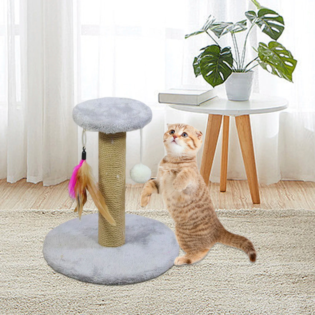 Rascador de Sisal para Gatos – Poste Interactivo para Afilar Garras