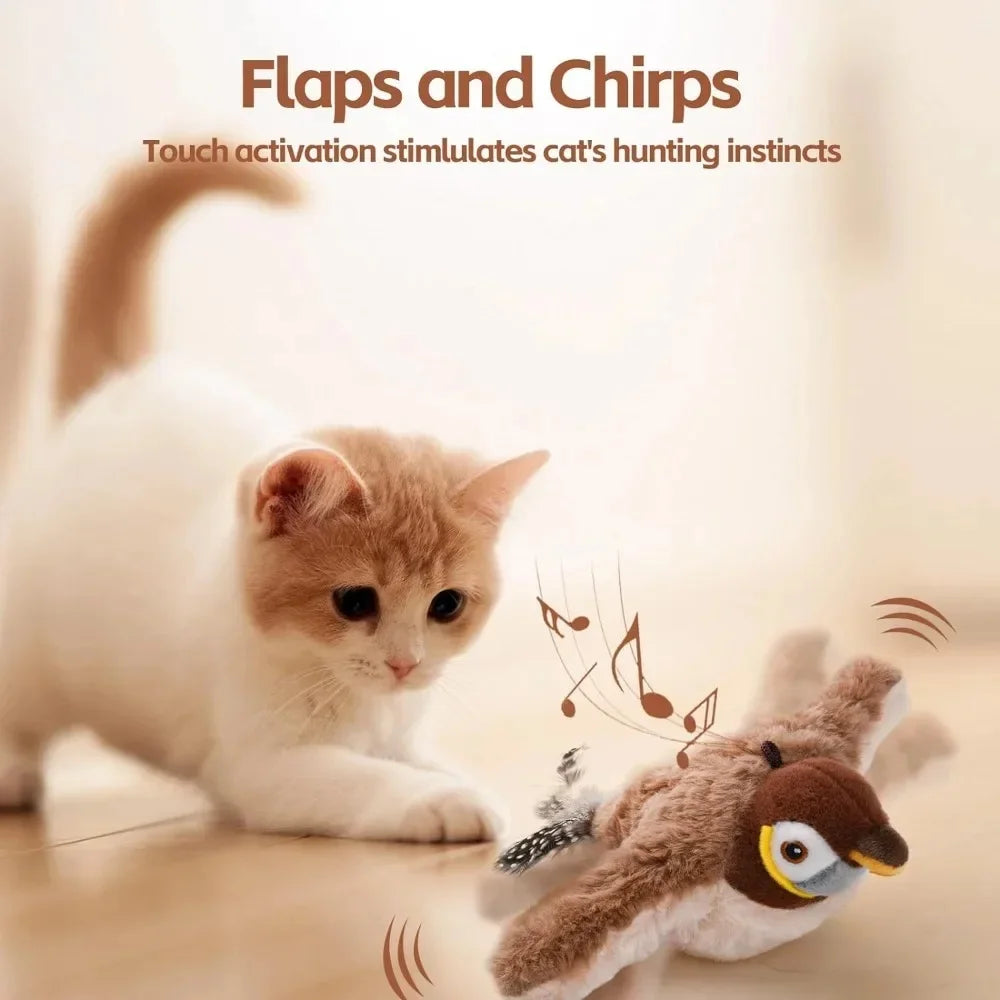 Juguete Gorrión Eléctrico con Control Remoto para Gatos – Movimientos Realistas de Pájaro