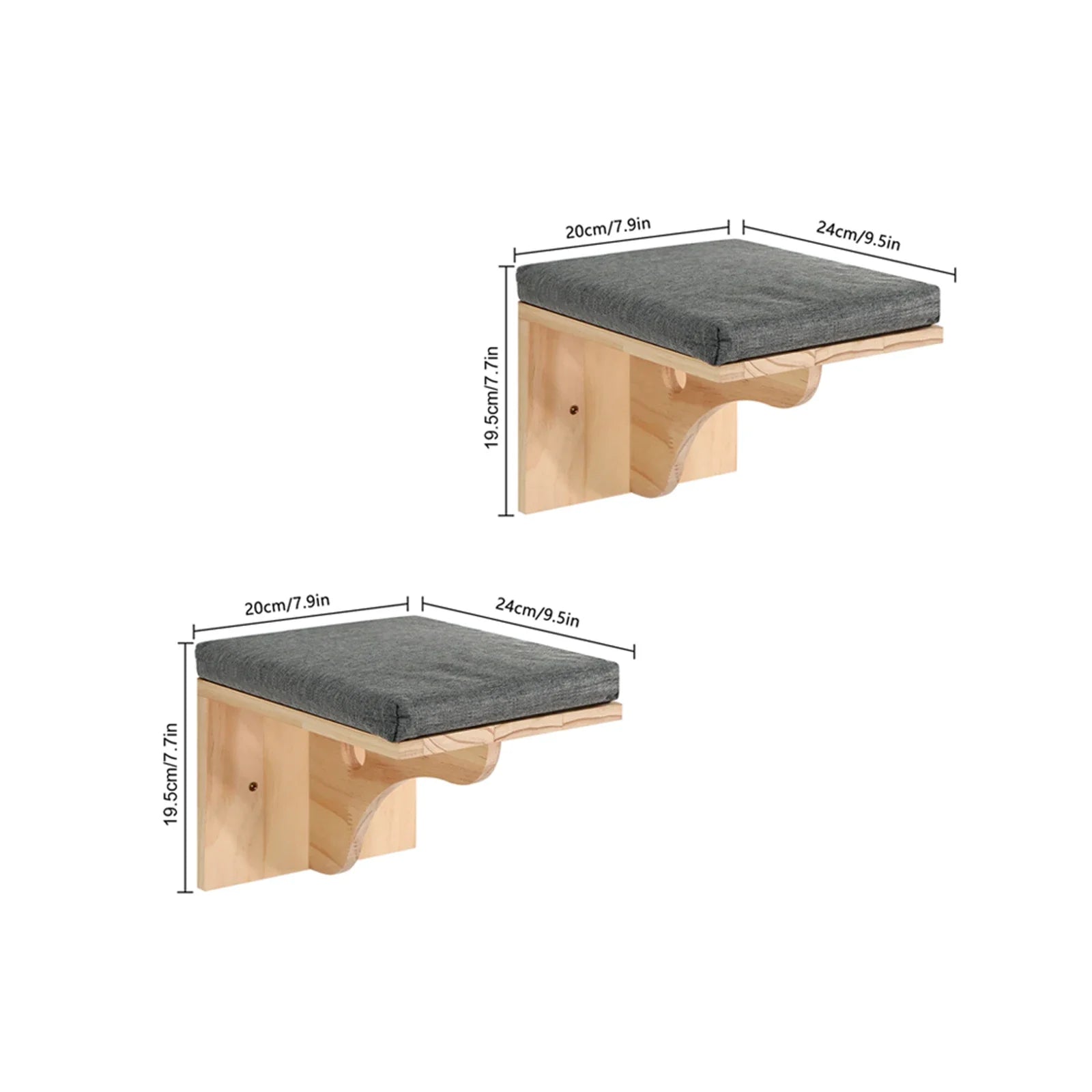 Árbol para Gatos de Pared – Estantes de Madera con Rascador, Hamaca y Escalera Flotante
