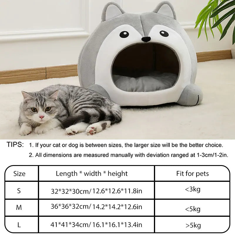 Cama Suave para Gatos – Cesta Cueva de Felpa, Cojín Lavable para Gatitos y Perros Pequeños