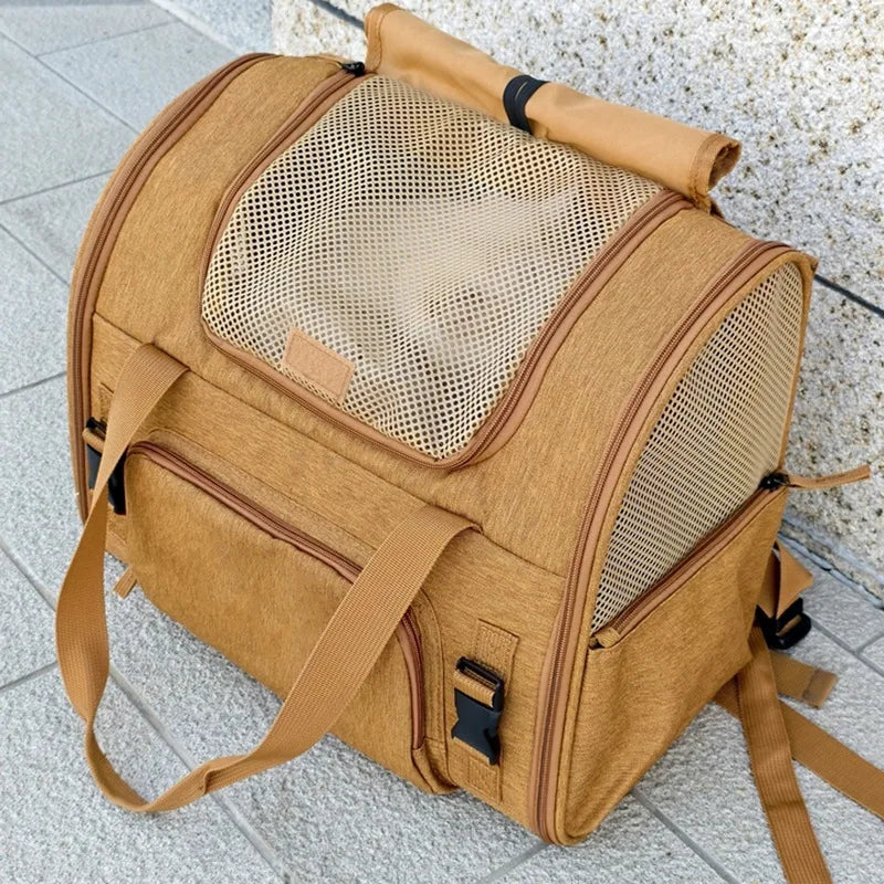 Mochila Expandible para Mascotas – Transporte Cómodo para Gatos y Perros Pequeños