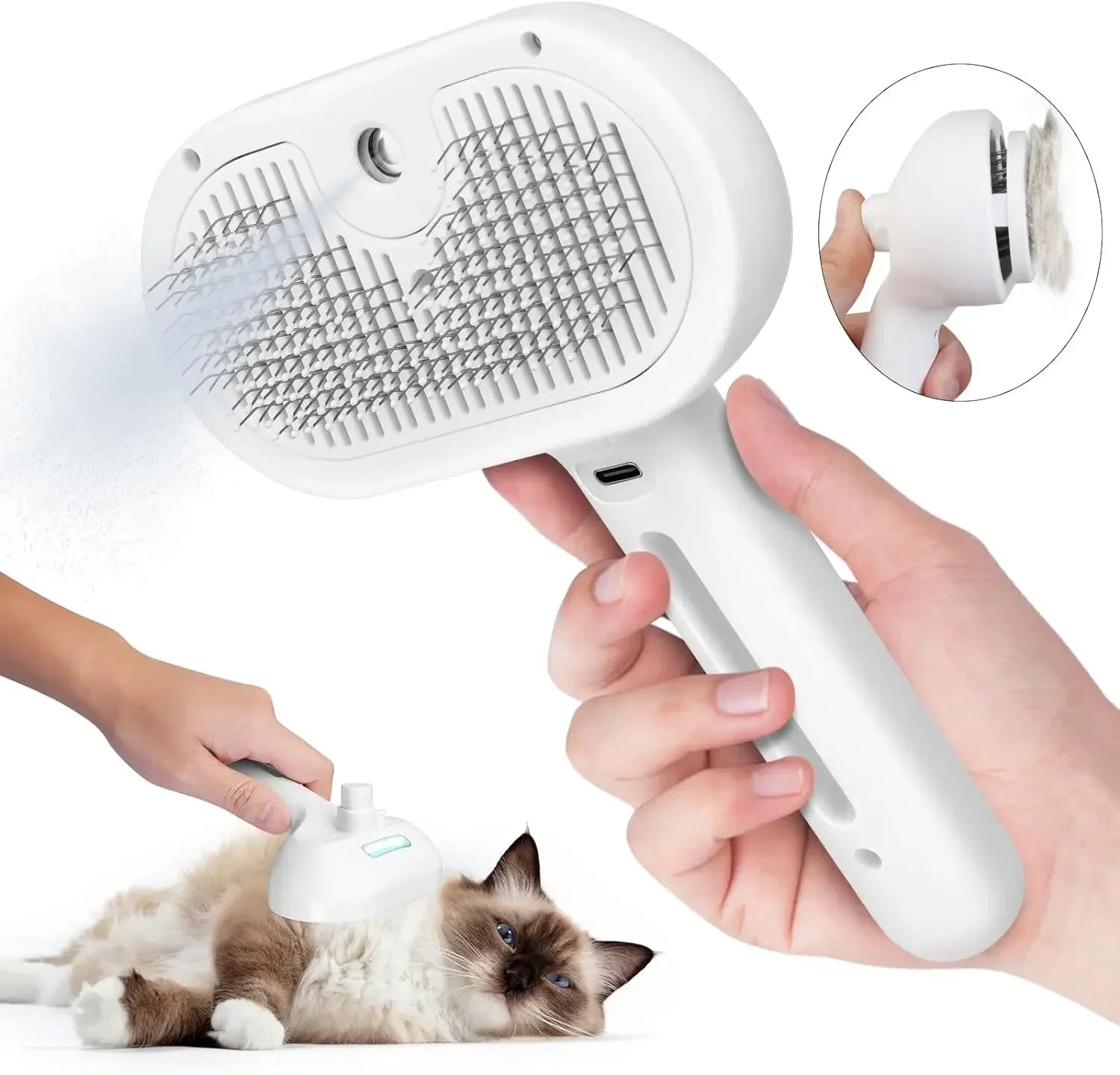 Peine con Spray para Gatos y Perros – Removedor de Pelo, Desenredante y Humidificador de Niebla