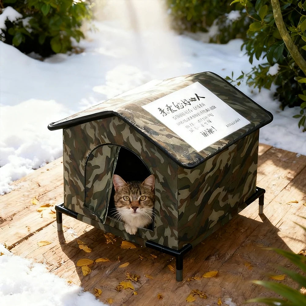 Caseta Impermeable para Gatos Callejeros – Plegable para Exteriores, Fresca en Verano