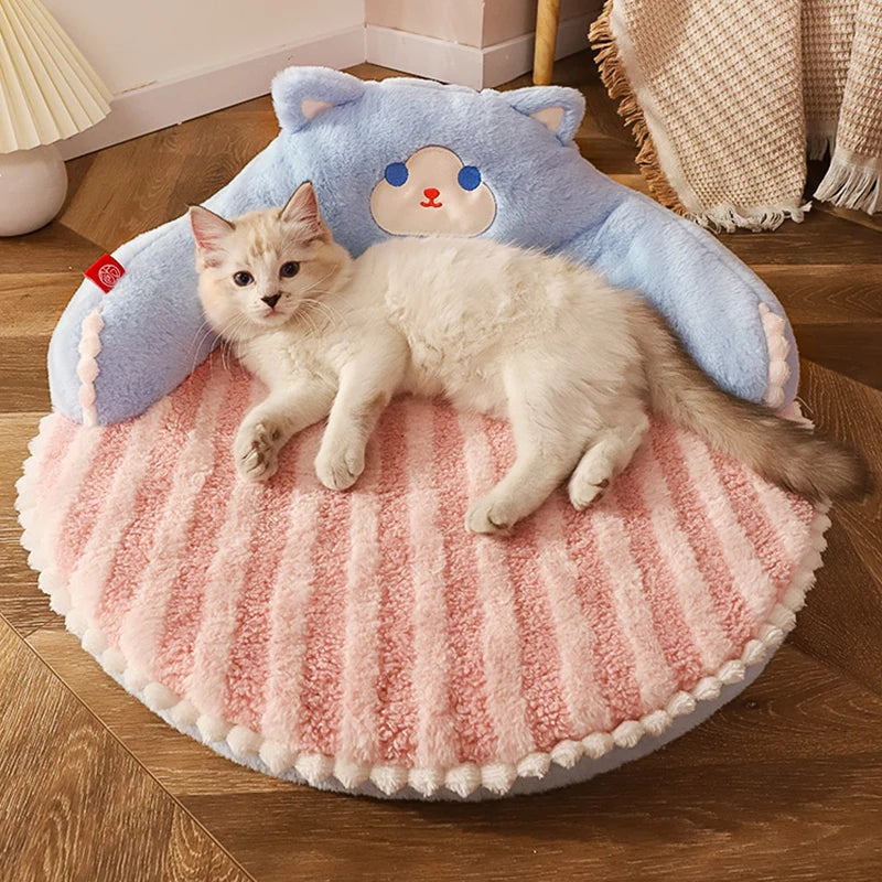 Cama Hoopet para Gatos – Cojín de Terciopelo Desmontable y Lavable