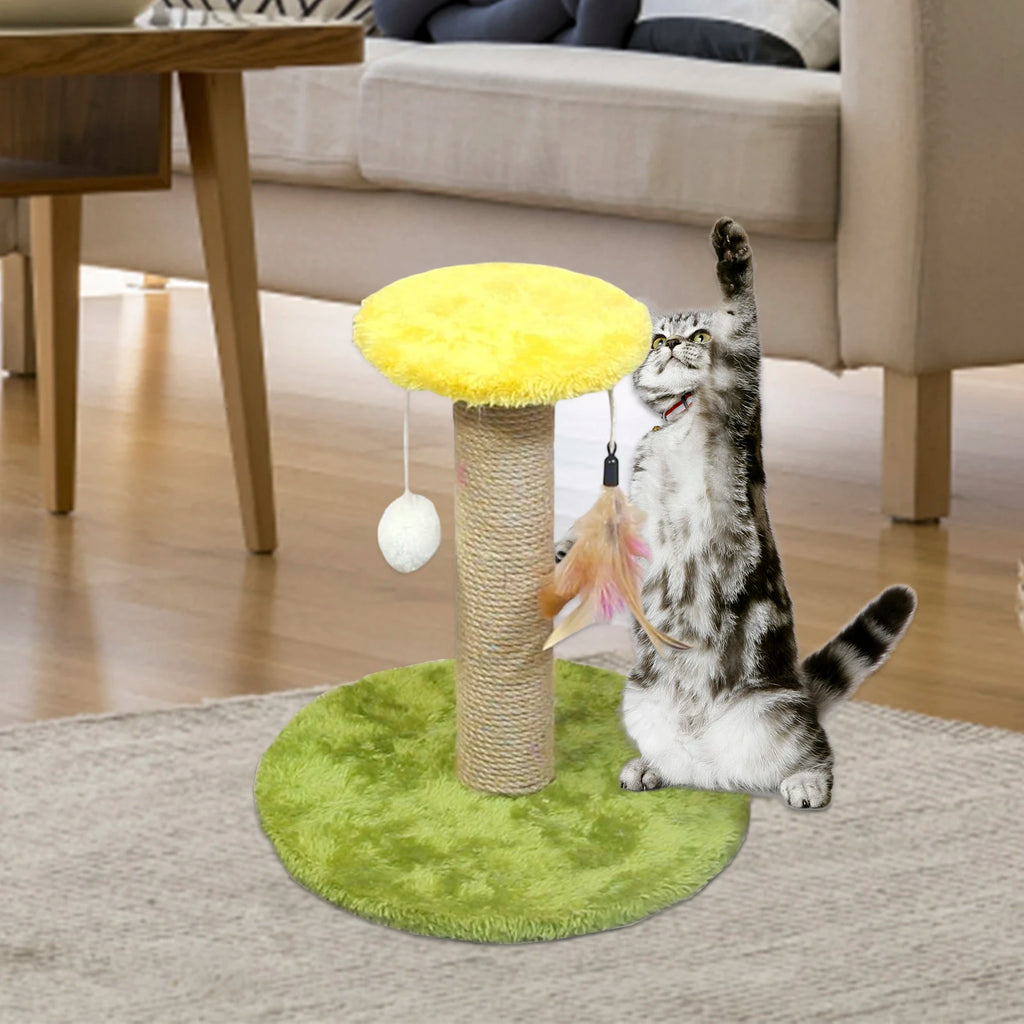Rascador de Sisal para Gatos – Poste Interactivo para Afilar Garras