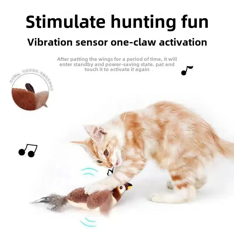 Juguete Gorrión Eléctrico con Control Remoto para Gatos – Movimientos Realistas de Pájaro