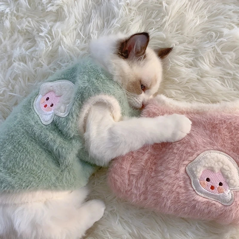 Chaleco de Punto para Gatos y Perros Pequeños – Ropa Abrigada de Otoño e Invierno