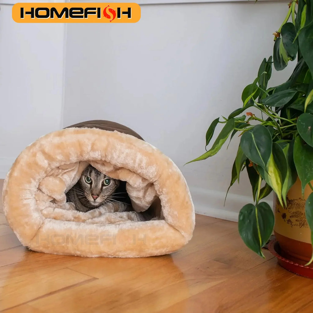 Saco de Dormir Semicerrado para Gatos – Nido Cálido Desmontable y Lavable
