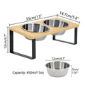 Comedero Elevado para Gatos – Soporte Inclinado 15° con 2 Cuencos de Acero Inoxidable