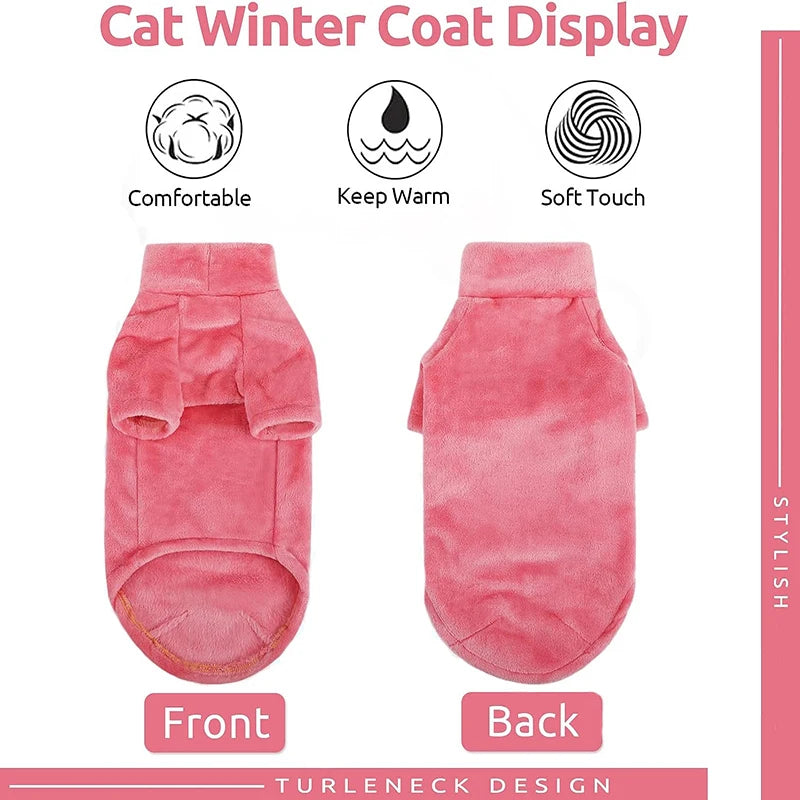 Suéter de Cuello Alto para Gatos – Ropa de Invierno Suave para Gatos sin Pelo y Razas Pequeñas