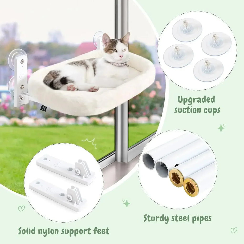 Hamaca de Invierno para Gatos en Ventana – Colgante con Ventosa para Tomar el Sol en Balcón
