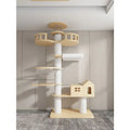 Torre para Gatos del Suelo al Techo – Sisal, Madera Maciza, Sin Taladro