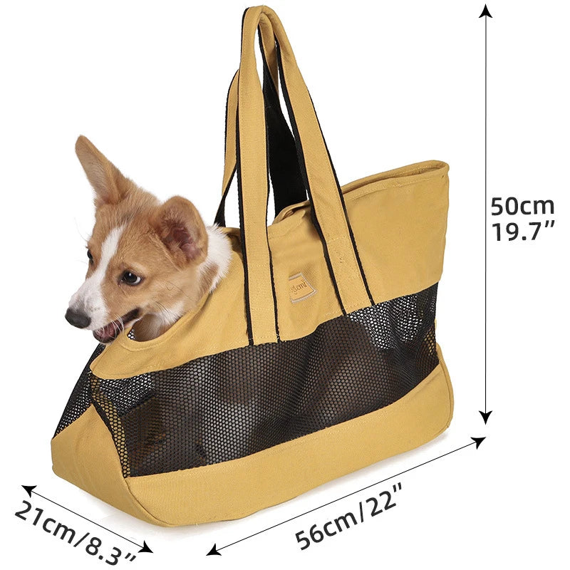 Bolso de Hombro para Transporte de Mascotas – Transportín Portátil Plegable de Malla Transpirable