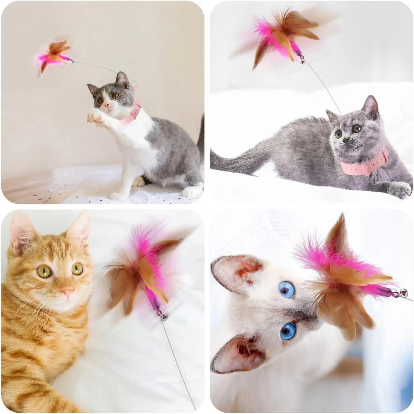 Collar con Juguete de Plumas para Gatos – Entretenimiento Interactivo para Juego Solo