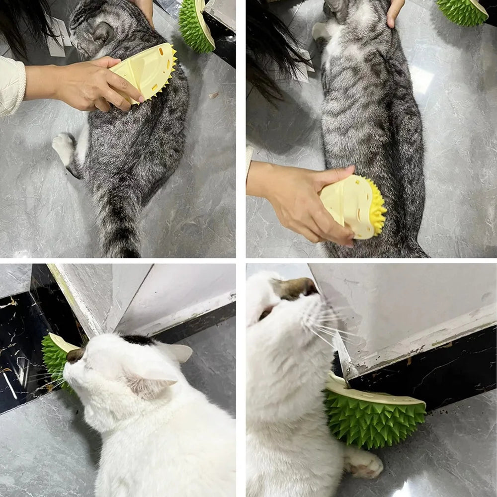 Cepillo Rascador y Masajeador para Gatos – Peine Eliminador de Pelo en 10 Colores