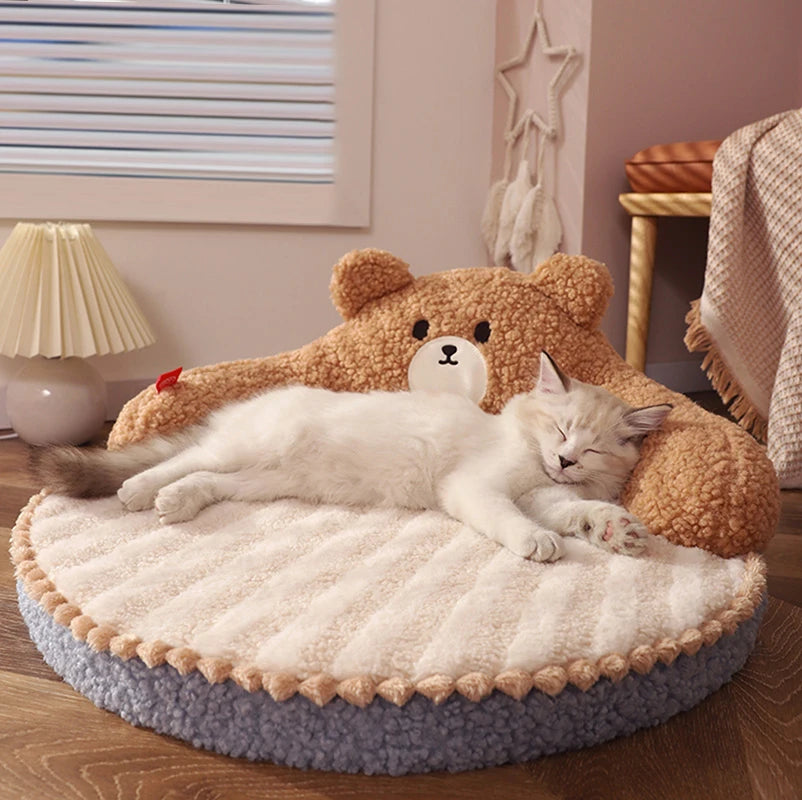 Cama Hoopet para Gatos – Cojín de Terciopelo Desmontable y Lavable