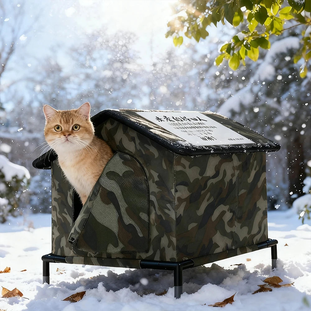 Caseta Impermeable para Gatos Callejeros – Plegable para Exteriores, Fresca en Verano