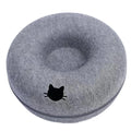 Túnel Interactivo para Gatos – Nido de Fieltro Forma Donut, Cama y Rascador para Gatitos