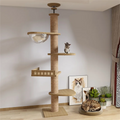 Torre para Gatos del Suelo al Techo – Multinivel Ajustable con Rascador y Hamaca